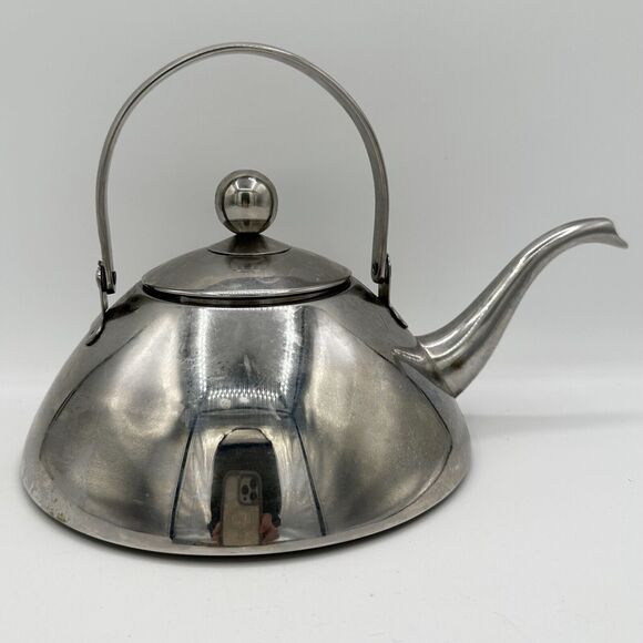 L'epicure Teapot Tea Kettle with Lid 18/10 Stainless Steel 2.5 Qt Handle Spout - Picture 1 of 7